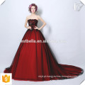 2016 Elegante Design Elegante Off Shoulder Wine Vermelho Seda Luxo Vestido de Cerimônia de Vestido de Noite